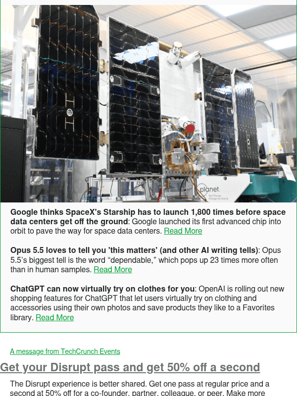 Newsletter preview: Google thinks SpaceX's Starship has to launch 1,800 times before space data centers get off the ground