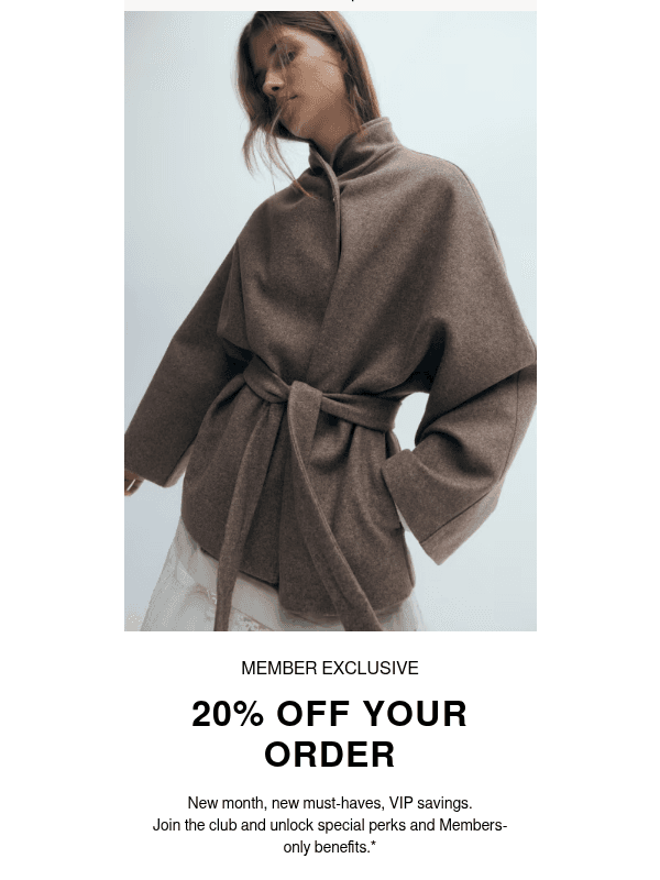 Newsletter preview: 20% off all weekend for Members