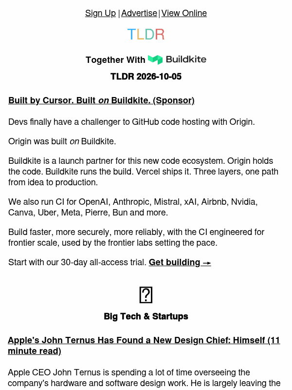 Newsletter preview: Apple CEO designs 💼, Muse's maker 🤖, using web standards 👨‍💻