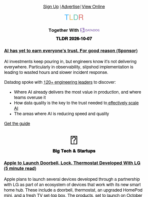 Newsletter preview: Apple's home ecosystem 🏠, OpenAI math 🧮, state of tech 👨‍💻