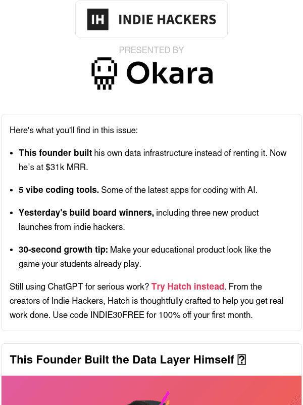 Newsletter preview: 🗞️ What's New: $31k MRR with custom infrastructure, make learning look like a game, obsession with self-education