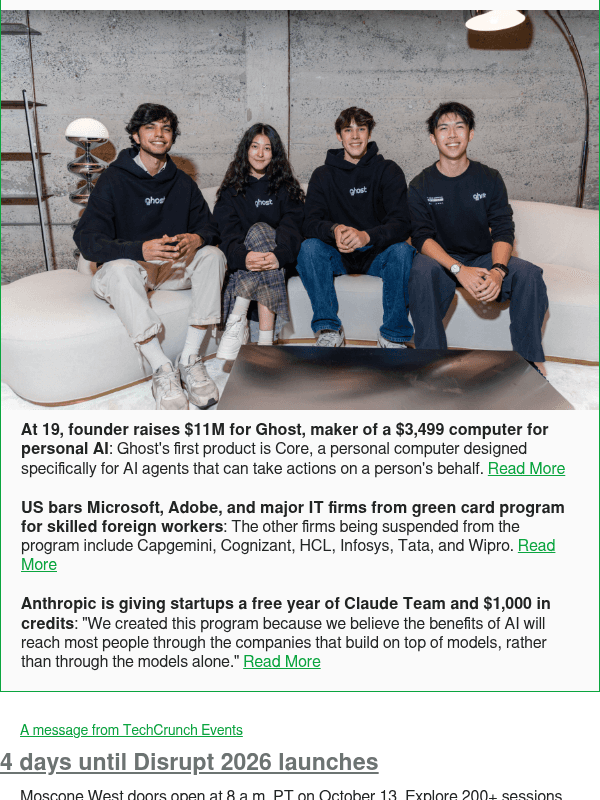 Newsletter preview: At 19, founder raises $11M for Ghost, maker of a $3,499 computer for personal AI