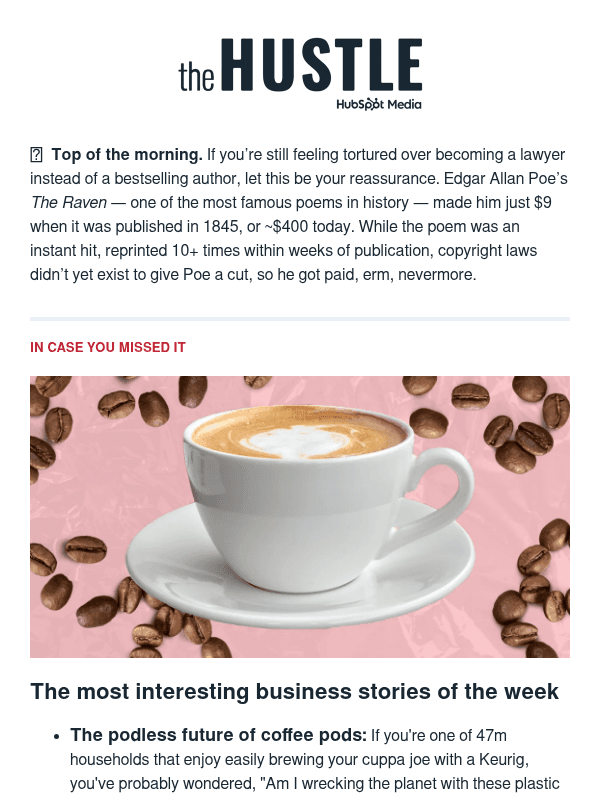 Newsletter preview: ☕  Sip on some guilt-free coffee