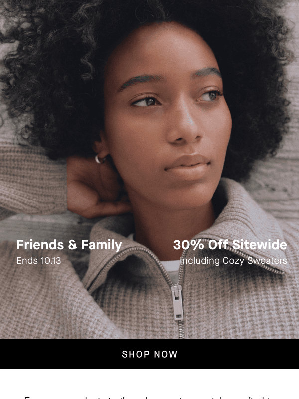 Newsletter preview: Cozy Styles at 30% Off
