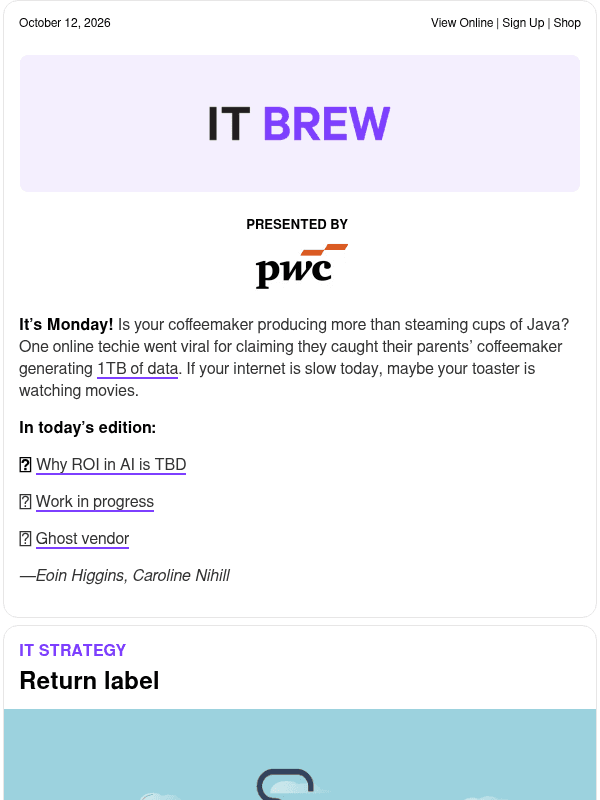 Newsletter preview: ☕ Many happy returns!