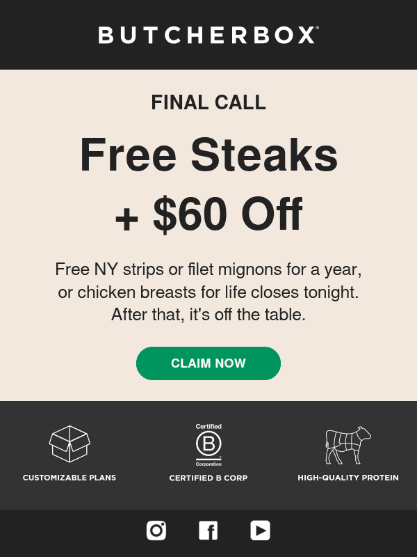 Newsletter preview: ⏱️ Final hours: $60 OFF
