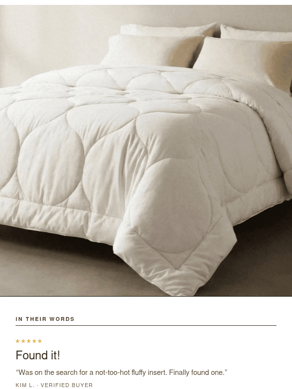 Newsletter preview: The marshmallow fluffy comforter — that's never hot