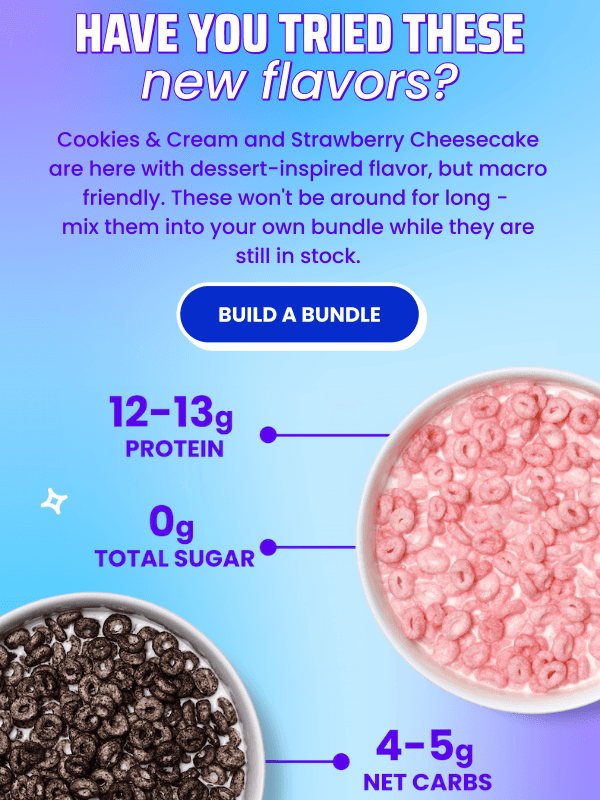 Newsletter preview: 12-13g protein. 0g sugar. 4-5g net carbs.