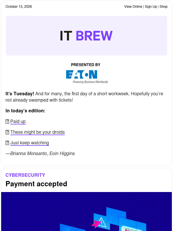 Newsletter preview: ☕ Pay now...and later