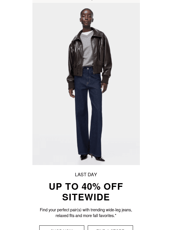 Newsletter preview: Up to 40% off sitewide ends tonight