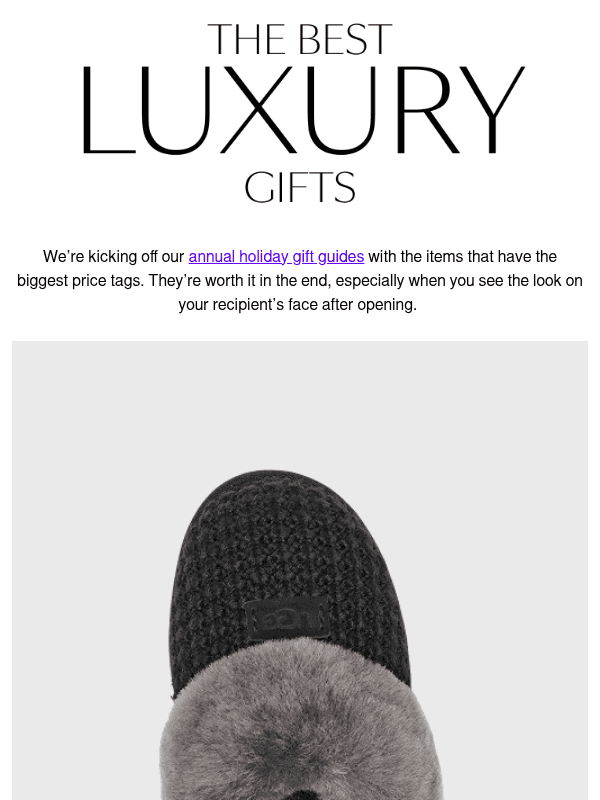Newsletter preview: Our top luxury gifts…
