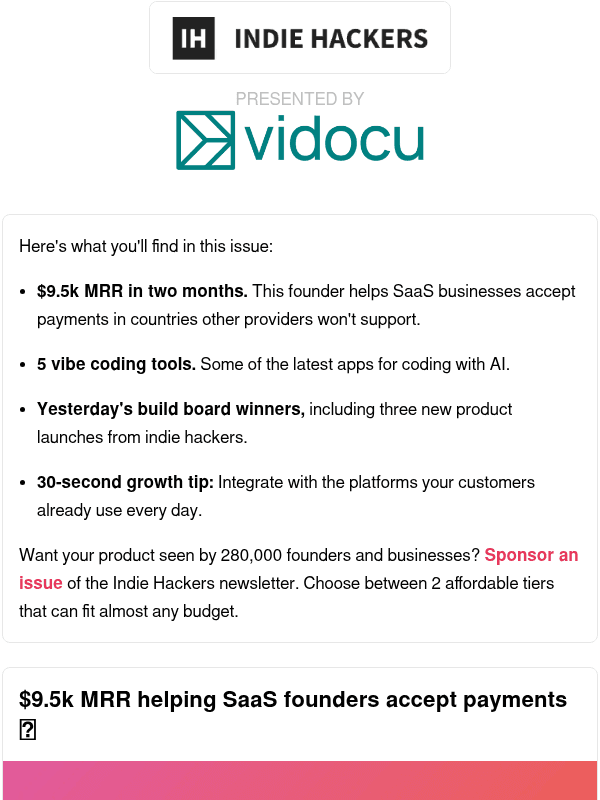 Newsletter preview: 🗞️ What's New: $9.5k MRR in two months, integration-led growth, shape your own desires