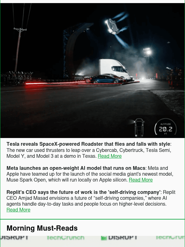 Newsletter preview: Tesla reveals SpaceX-powered Roadster that flies and falls with style