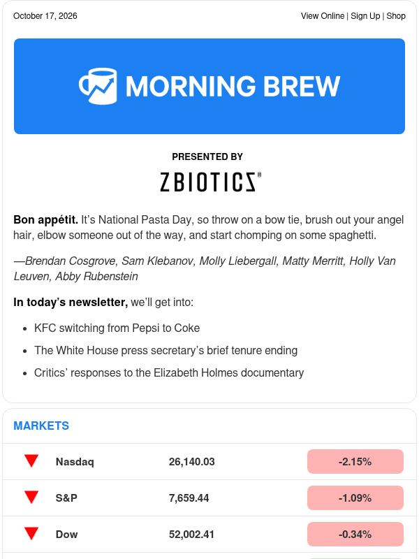 Newsletter preview: ☕ Pepsi challenged