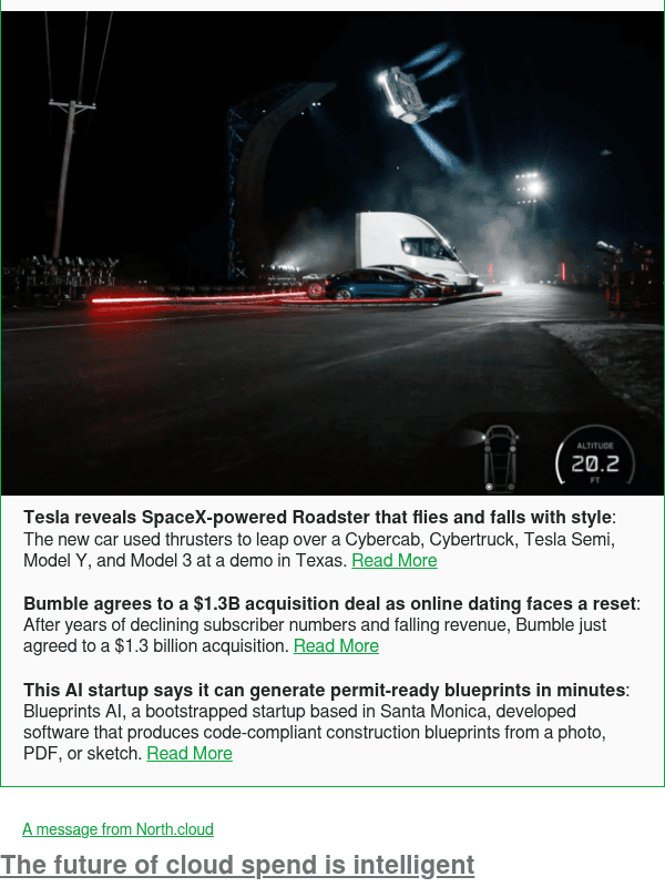 Newsletter preview: Tesla reveals SpaceX-powered Roadster that flies and falls with style