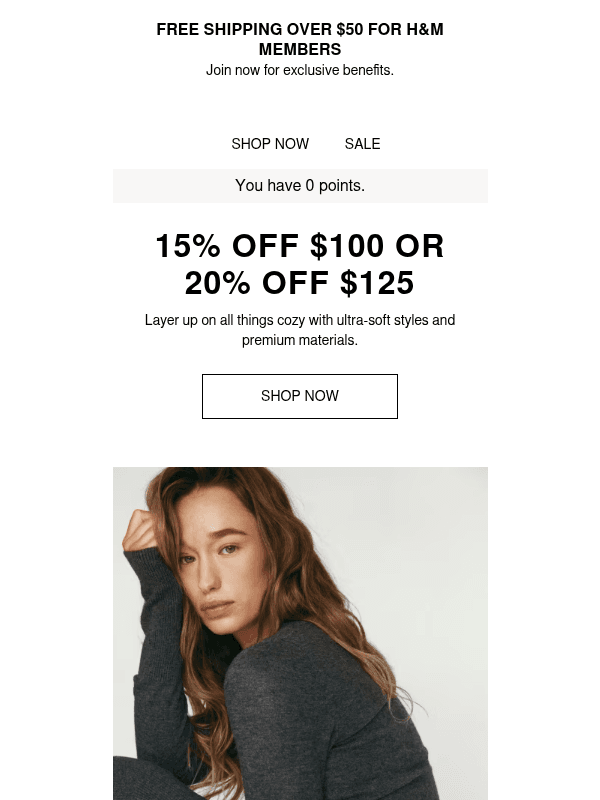 Newsletter preview: Up to 20% off your entire order