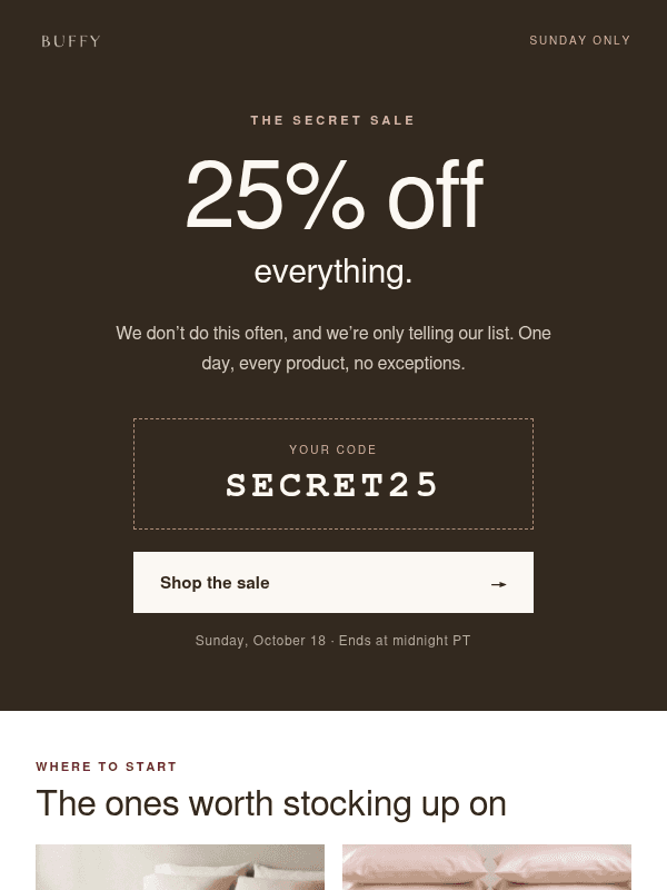 Secret: 25% Off Today Only (Do Not Forward)