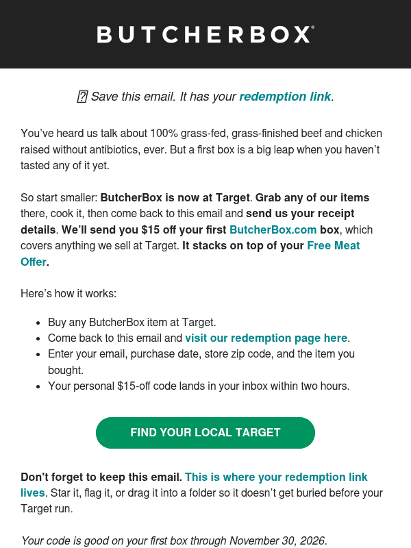 Try us at Target. We’ll cover it!